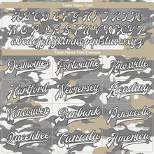 Load image into Gallery viewer, Custom Camo White-Steel Gray Snow Camouflage 3D Bomber Full-Snap Varsity Letterman Salute To Service Jacket