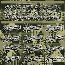 Загрузить изображение в средство просмотра галереи, Custom Camo Black-White Geometric Camouflage 3D Bomber Full-Snap Varsity Letterman Salute To Service Jacket