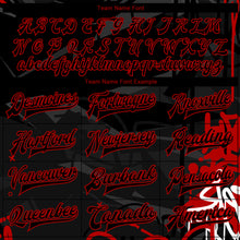 Загрузить изображение в средство просмотра галереи, Custom Graffiti Pattern Black-Red Dark Abstract Urban Street Art 3D Bomber Full-Snap Varsity Letterman Jacket