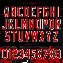 Charger l'image dans la galerie, Custom Graffiti Pattern Red-Black Dark Abstract Urban Street Art 3D Bomber Full-Snap Varsity Letterman Jacket