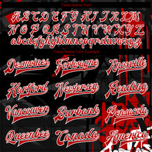 Загрузить изображение в средство просмотра галереи, Custom Graffiti Pattern Red-Black Dark Abstract Urban Street Art 3D Bomber Full-Snap Varsity Letterman Jacket