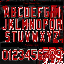 Загрузить изображение в средство просмотра галереи, Custom Graffiti Pattern Red-Black Dark Abstract Urban Street Art 3D Bomber Full-Snap Varsity Letterman Jacket