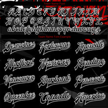 Laden Sie das Bild in den Galerie-Viewer, Custom Graffiti Pattern Black-Red Dark Abstract Urban Street Art 3D Bomber Full-Snap Varsity Letterman Jacket