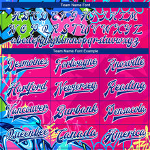 Load image into Gallery viewer, Custom Graffiti Pattern Royal-White Hiphop Abstract Urban Street Art 3D Bomber Full-Snap Varsity Letterman Jacket