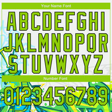 Load image into Gallery viewer, Custom Graffiti Pattern Neon Green-Black Trendy Abstract Urban Street Art 3D Bomber Full-Snap Varsity Letterman Jacket