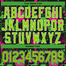 Load image into Gallery viewer, Custom Graffiti Pattern Neon Green-Black Abstract Grunge Art 3D Bomber Full-Snap Varsity Letterman Jacket