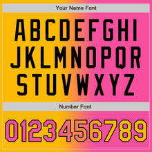 Загрузить изображение в средство просмотра галереи, Custom Gold Pink-Black Bomber Full-Snap Varsity Letterman Gradient Fashion Jacket