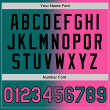 Загрузить изображение в средство просмотра галереи, Custom Teal Pink-Black Bomber Full-Snap Varsity Letterman Gradient Fashion Jacket