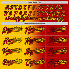 Загрузить изображение в средство просмотра галереи, Custom Red Yellow-Black Bomber Full-Snap Varsity Letterman Gradient Fashion Jacket