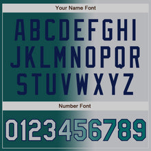 Загрузить изображение в средство просмотра галереи, Custom Teal Gray-Navy Bomber Full-Snap Varsity Letterman Gradient Fashion Jacket