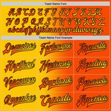 Загрузить изображение в средство просмотра галереи, Custom Orange Yellow-Black Bomber Full-Snap Varsity Letterman Gradient Fashion Jacket