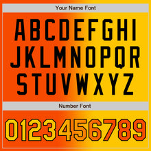 Загрузить изображение в средство просмотра галереи, Custom Orange Yellow-Black Bomber Full-Snap Varsity Letterman Gradient Fashion Jacket