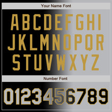 Загрузить изображение в средство просмотра галереи, Custom Black Gray-Old Gold Bomber Full-Snap Varsity Letterman Gradient Fashion Jacket