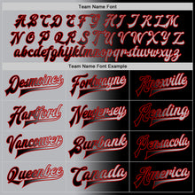 Загрузить изображение в средство просмотра галереи, Custom Black Gray-Red Bomber Full-Snap Varsity Letterman Gradient Fashion Jacket