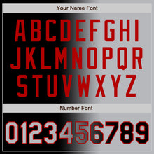 Загрузить изображение в средство просмотра галереи, Custom Black Gray-Red Bomber Full-Snap Varsity Letterman Gradient Fashion Jacket