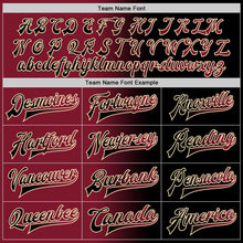 Загрузить изображение в средство просмотра галереи, Custom Black Crimson-City Cream Bomber Full-Snap Varsity Letterman Gradient Fashion Jacket