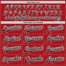 Загрузить изображение в средство просмотра галереи, Custom Red Black-White Bomber Full-Snap Varsity Letterman Two Tone Jacket