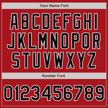 Загрузить изображение в средство просмотра галереи, Custom Red Black-White Bomber Full-Snap Varsity Letterman Two Tone Jacket