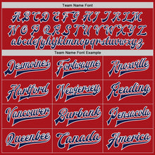 Загрузить изображение в средство просмотра галереи, Custom Red Navy-White Bomber Full-Snap Varsity Letterman Two Tone Jacket