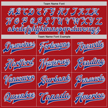 Загрузить изображение в средство просмотра галереи, Custom Red Royal-White Bomber Full-Snap Varsity Letterman Two Tone Jacket