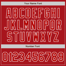 Загрузить изображение в средство просмотра галереи, Custom Red White Bomber Full-Snap Varsity Letterman Two Tone Jacket