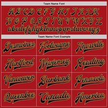 Charger l'image dans la galerie, Custom Red Black-Old Gold Bomber Full-Snap Varsity Letterman Two Tone Jacket