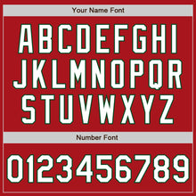 Загрузить изображение в средство просмотра галереи, Custom Red White-Green Bomber Full-Snap Varsity Letterman Two Tone Jacket