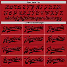 Загрузить изображение в средство просмотра галереи, Custom Red Black Bomber Full-Snap Varsity Letterman Two Tone Jacket