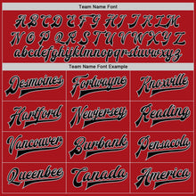 Laden Sie das Bild in den Galerie-Viewer, Custom Red Black-Gray Bomber Full-Snap Varsity Letterman Two Tone Jacket