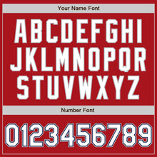 Charger l'image dans la galerie, Custom Red White Navy-Gray Bomber Full-Snap Varsity Letterman Two Tone Jacket