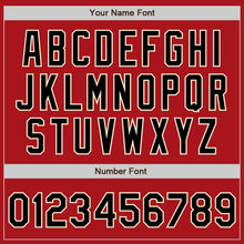 Charger l'image dans la galerie, Custom Red Black-Cream Bomber Full-Snap Varsity Letterman Two Tone Jacket