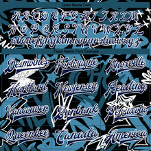 Load image into Gallery viewer, Custom Graffiti Pattern Navy-White Grunge Urban Street Art 3D Bomber Full-Snap Varsity Letterman Jacket