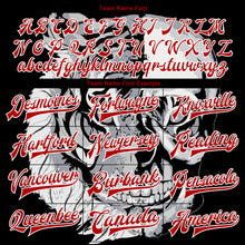 Load image into Gallery viewer, Custom Black Red-White Skull Fashion 3D Bomber Full-Snap Varsity Letterman Jacket
