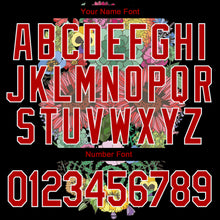 Load image into Gallery viewer, Custom Black Red-White Skull With Flowers 3D Bomber Full-Snap Varsity Letterman Jacket