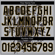 Load image into Gallery viewer, Custom Gray Black-Old Gold Skull With Flowers 3D Bomber Full-Snap Varsity Letterman Two Tone Jacket