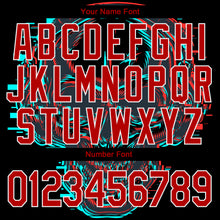 Load image into Gallery viewer, Custom Black Red-White Skull With Headphones 3D Bomber Full-Snap Varsity Letterman Jacket