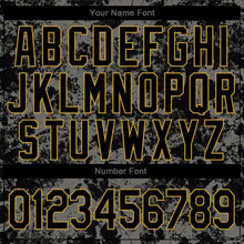 Load image into Gallery viewer, Custom Black Old Gold Skull Fashion 3D Bomber Full-Snap Varsity Letterman Jacket