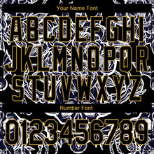 Load image into Gallery viewer, Custom Black Old Gold Skull With Peonies 3D Bomber Full-Snap Varsity Letterman Jacket