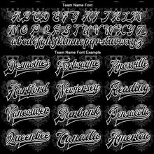 Load image into Gallery viewer, Custom Black White Skull Fashion 3D Bomber Full-Snap Varsity Letterman Jacket