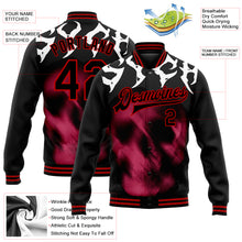 Load image into Gallery viewer, Custom Black Red Skull Fashion 3D Bomber Full-Snap Varsity Letterman Jacket