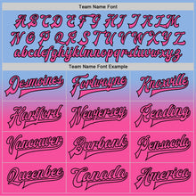 Charger l'image dans la galerie, Custom Light Blue Pink-Black Bomber Full-Snap Varsity Letterman Fade Fashion Jacket