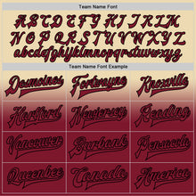 Charger l'image dans la galerie, Custom City Cream Crimson-Black Bomber Full-Snap Varsity Letterman Fade Fashion Jacket