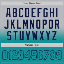 Charger l'image dans la galerie, Custom Gray Teal-Navy Bomber Full-Snap Varsity Letterman Fade Fashion Jacket