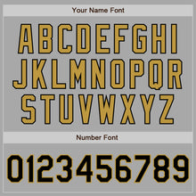 Load image into Gallery viewer, Custom Gray Black-Old Gold Bomber Full-Snap Varsity Letterman Two Tone Jacket