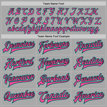 Загрузить изображение в средство просмотра галереи, Custom Gray Aqua Black-Pink Bomber Full-Snap Varsity Letterman Two Tone Jacket