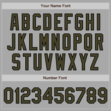 Charger l'image dans la galerie, Custom Gray Olive Black-Cream Bomber Full-Snap Varsity Letterman Two Tone Jacket