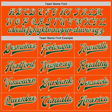 Laden Sie das Bild in den Galerie-Viewer, Custom Orange Green-Cream Bomber Full-Snap Varsity Letterman Two Tone Jacket