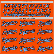 Load image into Gallery viewer, Custom Orange Black-Light Blue Bomber Full-Snap Varsity Letterman Two Tone Jacket