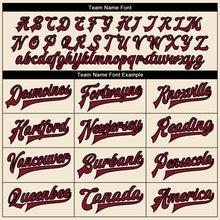 Laden Sie das Bild in den Galerie-Viewer, Custom City Cream Crimson-Black Camo Sleeves 3D Pattern Design Bomber Full-Snap Varsity Letterman Jacket