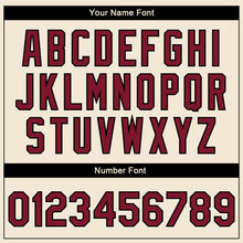 Laden Sie das Bild in den Galerie-Viewer, Custom City Cream Crimson-Black Camo Sleeves 3D Pattern Design Bomber Full-Snap Varsity Letterman Jacket